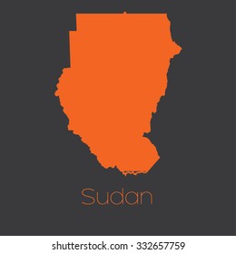 A Map of the country of Sudan
