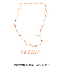 A Map of the country of Sudan