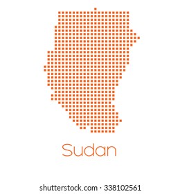A Map of the country of Sudan