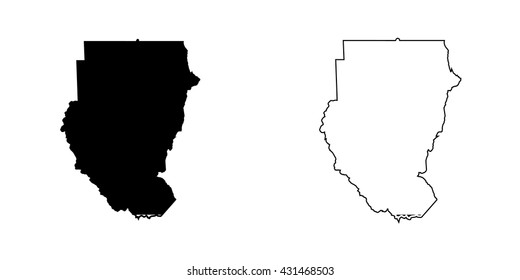 A Map of the country of Sudan