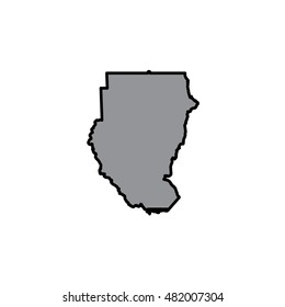 A Map of the country of Sudan