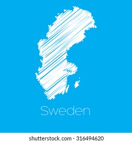 A Map of the country of Sweden