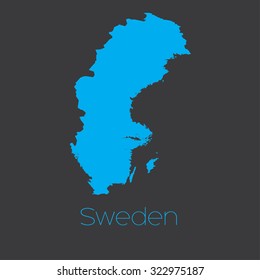 A Map of the country of Sweden