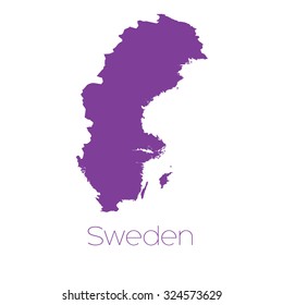 A Map of the country of Sweden