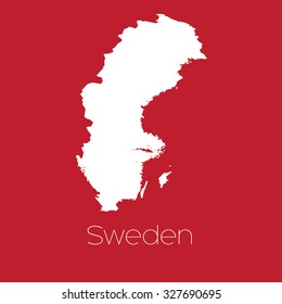 A Map of the country of Sweden