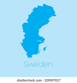 A Map of the country of Sweden