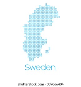 A Map of the country of Sweden
