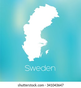 A Map of the country of Sweden
