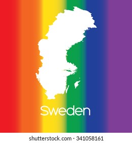 A Map of the country of Sweden