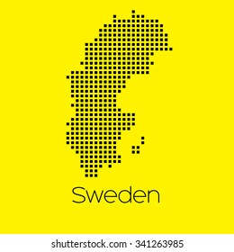 A Map of the country of Sweden