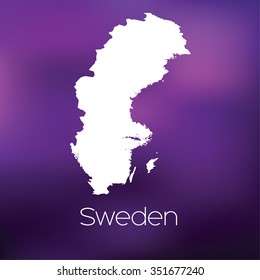 A Map of the country of Sweden
