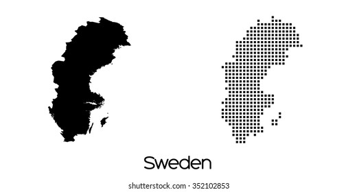 A Map of the country of Sweden
