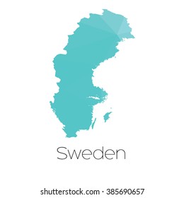 A Map of the country of Sweden