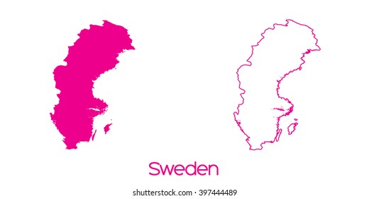 A Map of the country of Sweden