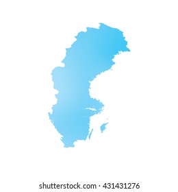 A Map of the country of Sweden
