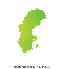 A Map of the country of Sweden