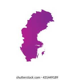 A Map of the country of Sweden