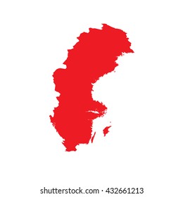 A Map of the country of Sweden