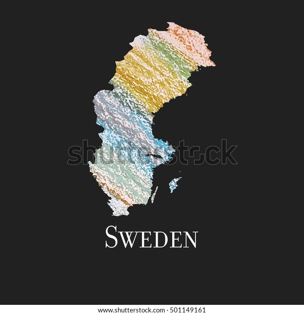 A Map of the country of
Sweden. 
Illustration of Sweden. Sweden vector map. Silhouette of
Sweden.