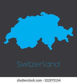 A Map of the country of Switzerland