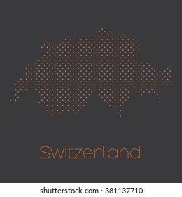 A Map of the country of Switzerland