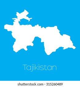 A Map of the country of Tajikistan