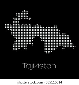 A Map of the country of Tajikistan
