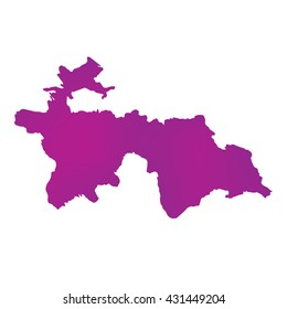 A Map of the country of Tajikistan