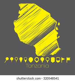 A Map of the country of Tanzania
