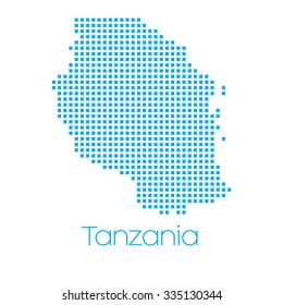 A Map of the country of Tanzania