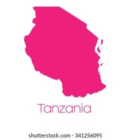 A Map of the country of Tanzania
