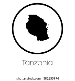 A Map of the country of Tanzania