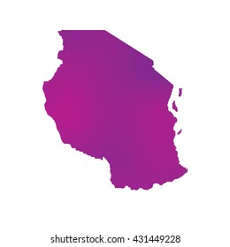 A Map of the country of Tanzania