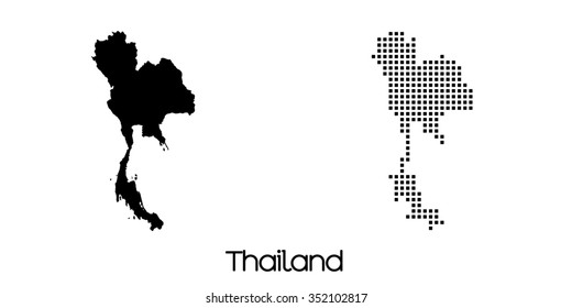 A Map of the country of Thailand