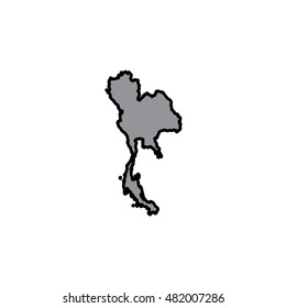 A Map of the country of Thailand