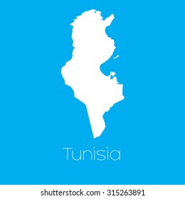 A Map of the country of Tunisia