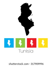 A Map of the country of Tunisia