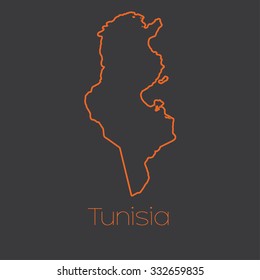 A Map of the country of Tunisia