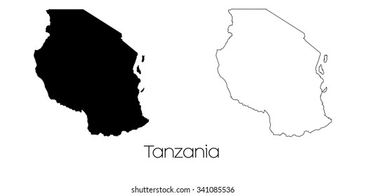 A Map of the country of Tunisia
