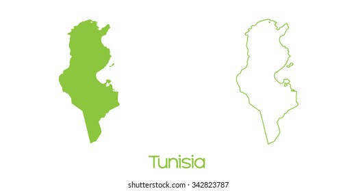 A Map of the country of Tunisia