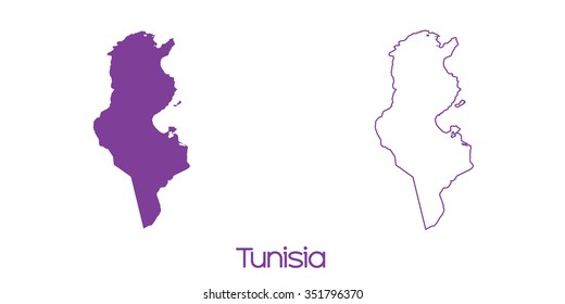 A Map of the country of Tunisia svg