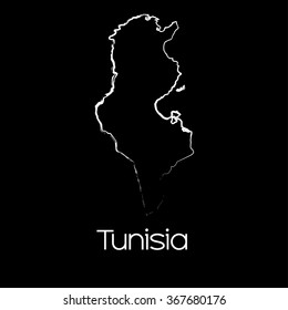 A Map of the country of Tunisia