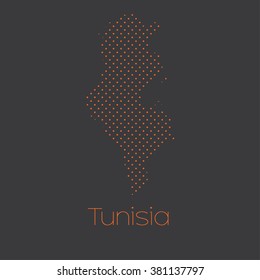 A Map of the country of Tunisia