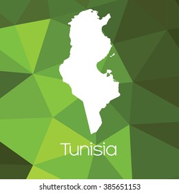 A Map of the country of Tunisia