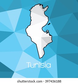 A Map of the country of Tunisia