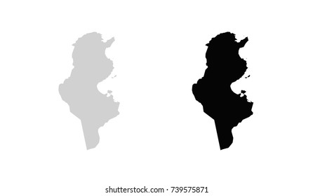 A Map of the country of Tunisia