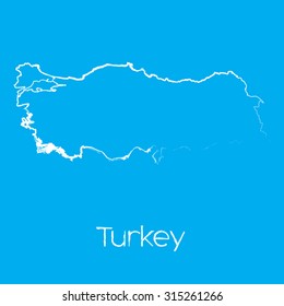 A Map of the country of Turkey