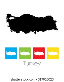 A Map of the country of Turkey