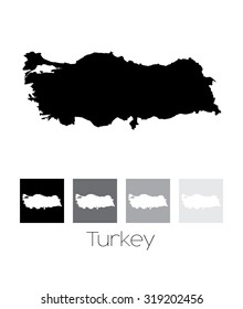 A Map of the country of Turkey