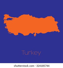 A Map of the country of Turkey